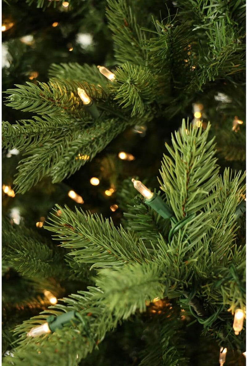 6.5-Foot Foxtail Pine Prelit Artificial Christmas Tree with Warm White LED Lights and Stand, Realistic Foliage for Home Decoration