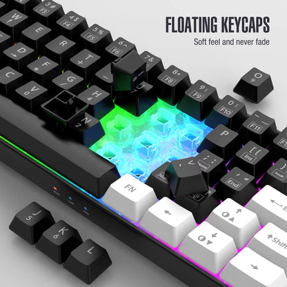 60% Wired Game Keyboard, RGB Backlit Ultra-Small Keyboard, Waterproof Portable, Computer/Mac Game Keyboard