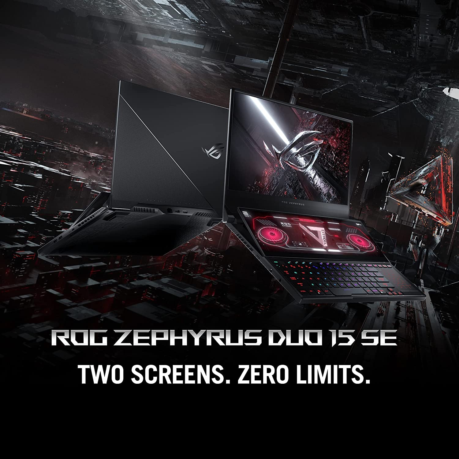 ROG Zephyrus Duo SE 15 Gaming Laptop - 15.6" 300Hz FHD IPS Display, NVIDIA GeForce RTX 3060, AMD Ryzen 9 5980HX, 16GB DDR4 RAM, 1TB PCIe SSD, Per-Key RGB Keyboard, Windows 10 Home, Model GX551QM-ES96
