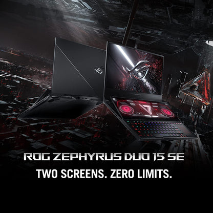ROG Zephyrus Duo SE 15 Gaming Laptop - 15.6" 300Hz FHD IPS Display, NVIDIA GeForce RTX 3060, AMD Ryzen 9 5980HX, 16GB DDR4 RAM, 1TB PCIe SSD, Per-Key RGB Keyboard, Windows 10 Home, Model GX551QM-ES96
