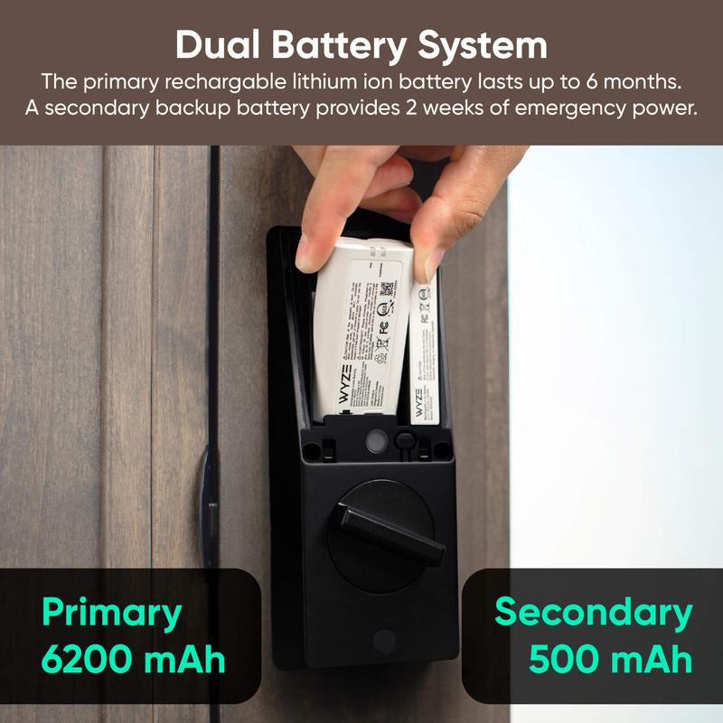 Wyze Palm Lock — Wi-Fi Palm Recognition Smart Lock for Front Door, Keyless & Touchless Entry, Modern Design, Auto-Lock, Easy Installation, Deadbolt Replacement, IP53 Weatherproof