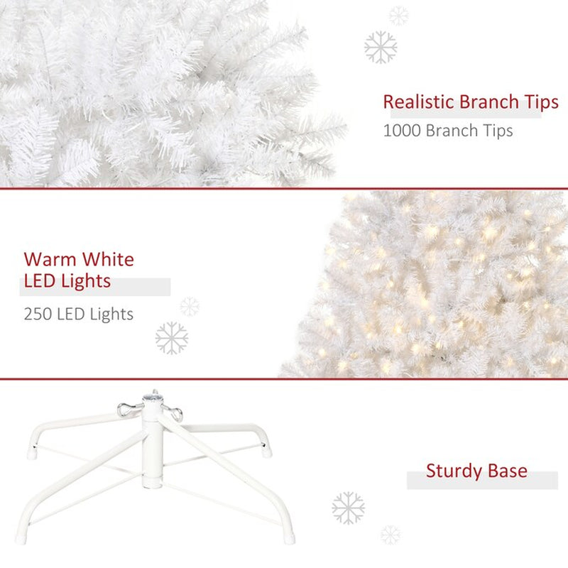 6-Ft Douglas Fir Pre-Lit Pencil White Artificial Christmas Tree with White LED Lights