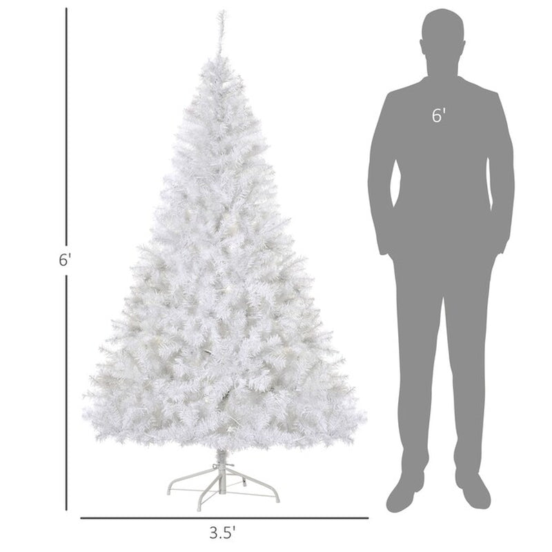 6-Ft Douglas Fir Pre-Lit Pencil White Artificial Christmas Tree with White LED Lights