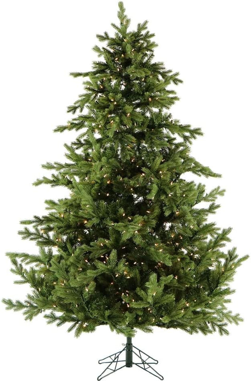 6.5-Foot Foxtail Pine Prelit Artificial Christmas Tree with Warm White LED Lights and Stand, Realistic Foliage for Home Decoration