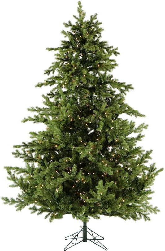 6.5-Foot Foxtail Pine Prelit Artificial Christmas Tree with Warm White LED Lights and Stand, Realistic Foliage for Home Decoration