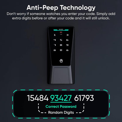 Wyze Palm Lock — Wi-Fi Palm Recognition Smart Lock for Front Door, Keyless & Touchless Entry, Modern Design, Auto-Lock, Easy Installation, Deadbolt Replacement, IP53 Weatherproof