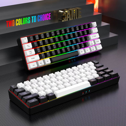 60% Wired Game Keyboard, RGB Backlit Ultra-Small Keyboard, Waterproof Portable, Computer/Mac Game Keyboard