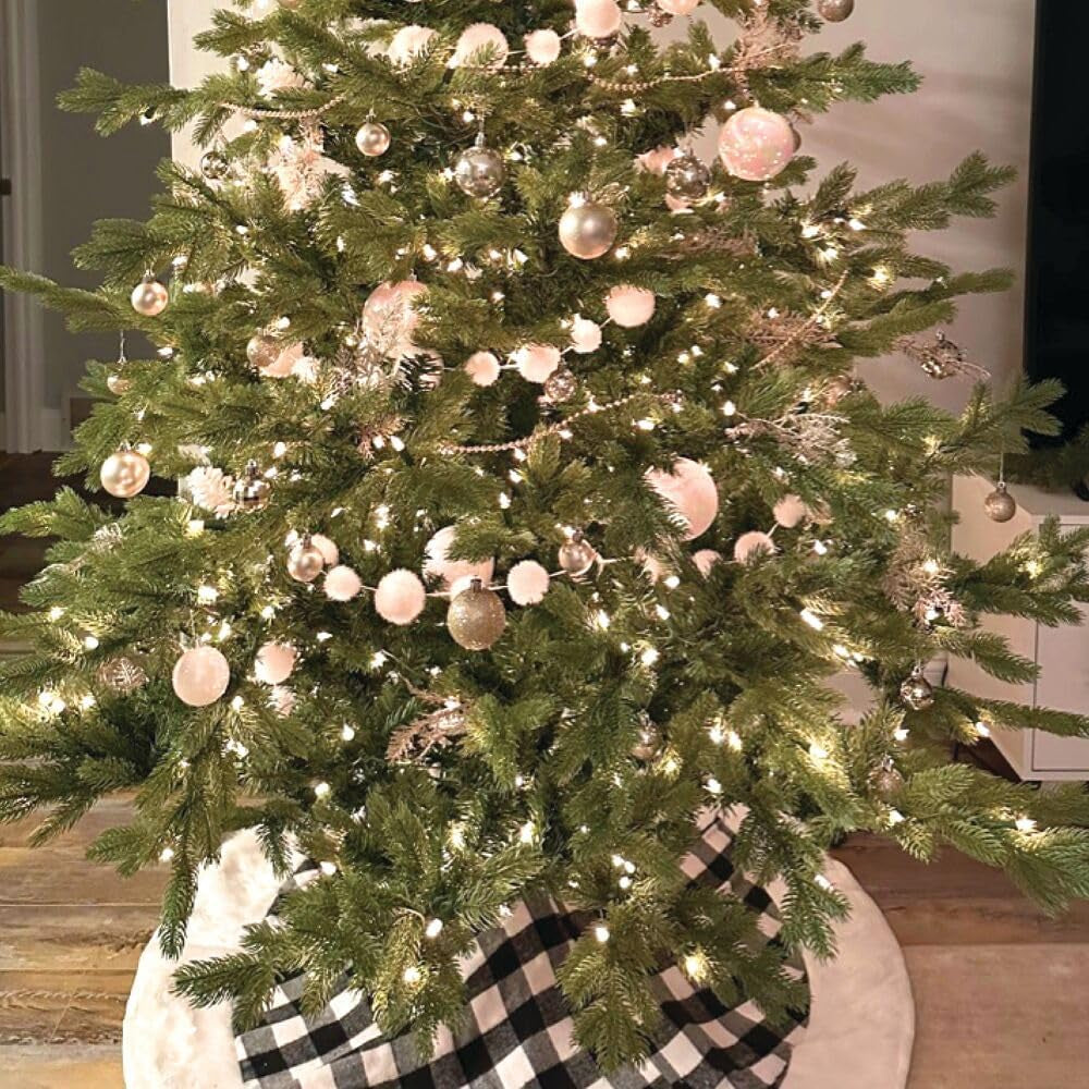 6.5-Foot Foxtail Pine Prelit Artificial Christmas Tree with Warm White LED Lights and Stand, Realistic Foliage for Home Decoration